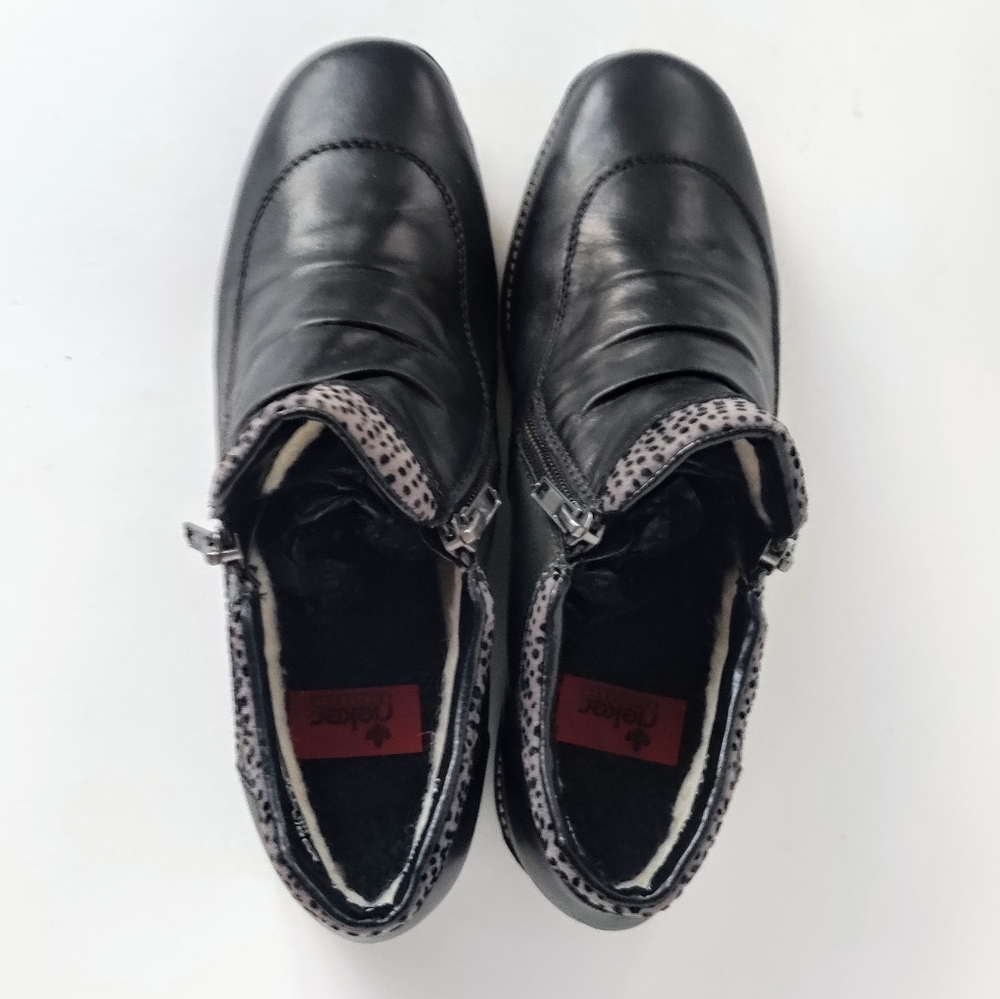 RIEKER Water Resistant Leather Lambswool Lining Ankle Boots Shoes EU42/US 10 - Picture 14 of 14